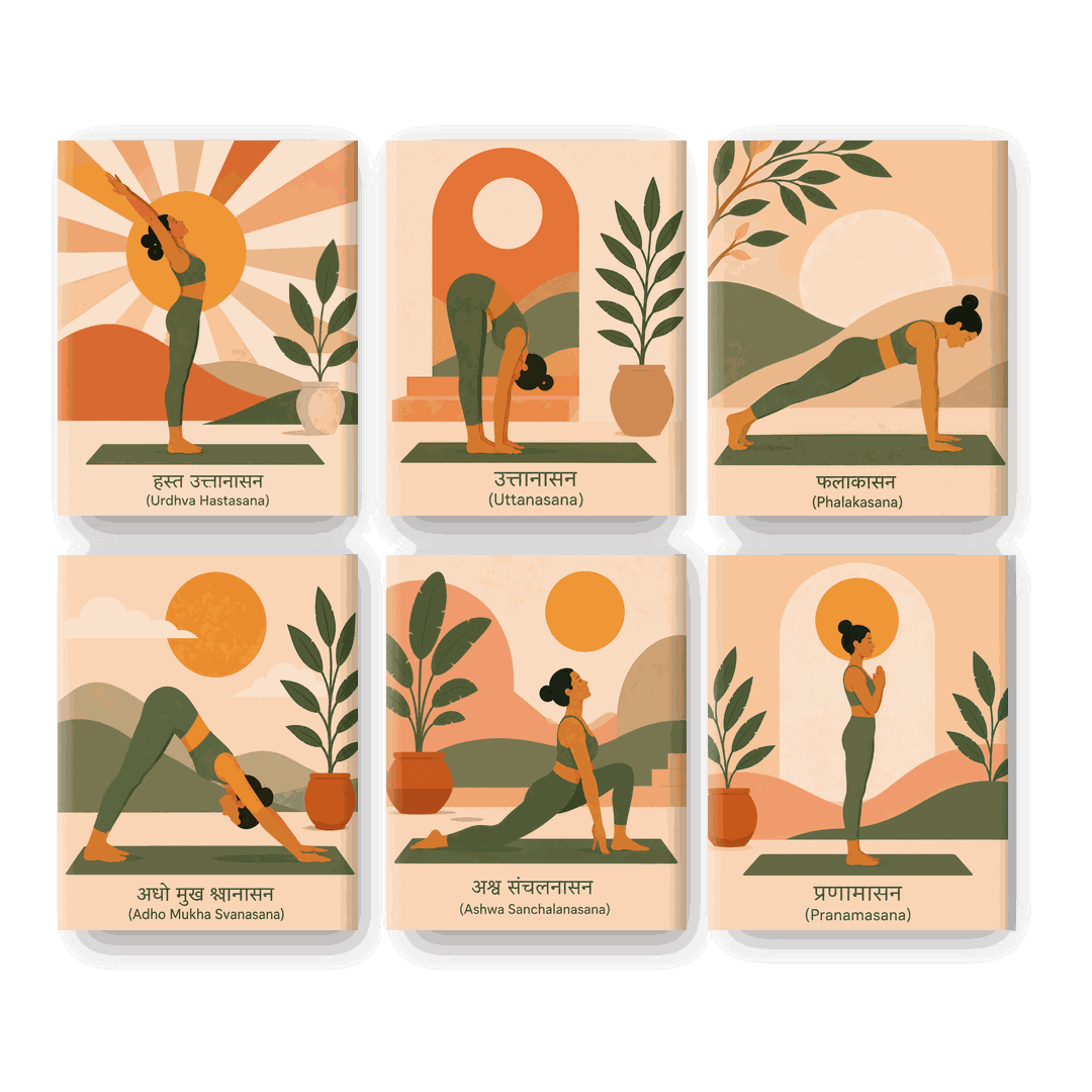 6 Mini Paintings | Zonnegroet Set - Schilder Op Nummers