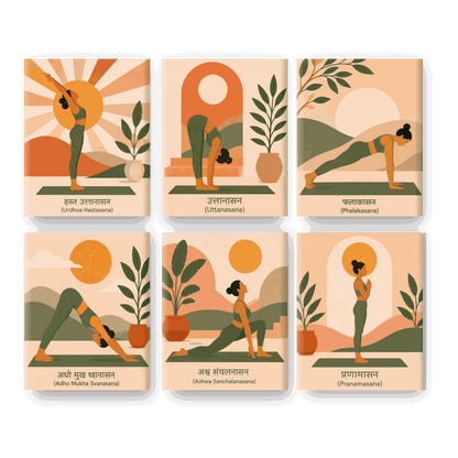 6 Mini Paintings | Zonnegroet Set - Schilder Op Nummers