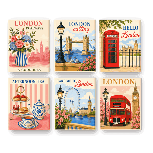 6 Mini Paintings | Take me to London Set - Schilder Op Nummers