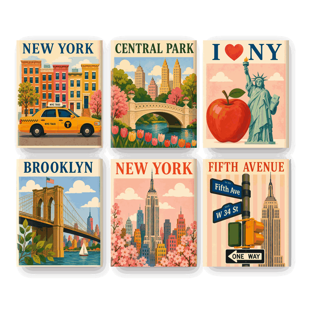 6 Mini Paintings | The Big Apple Set - Schilder op nummers