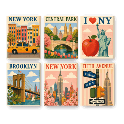 6 Mini Paintings | The Big Apple Set - Schilder op nummers