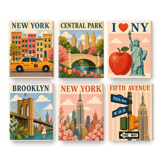 6 Mini Paintings | The Big Apple Set - Schilder op nummers