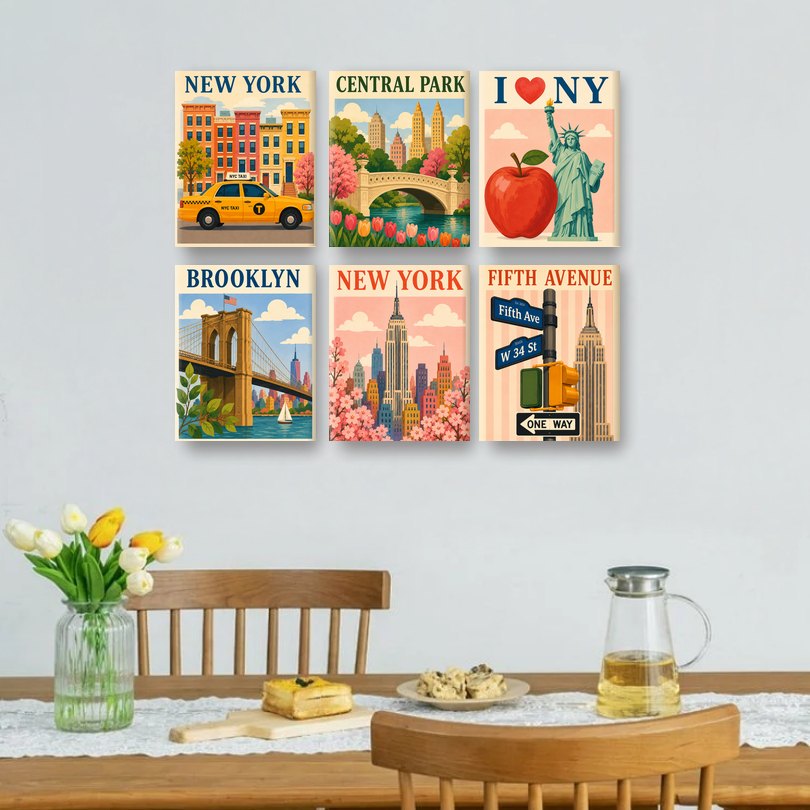 6 Mini Paintings | The Big Apple Set