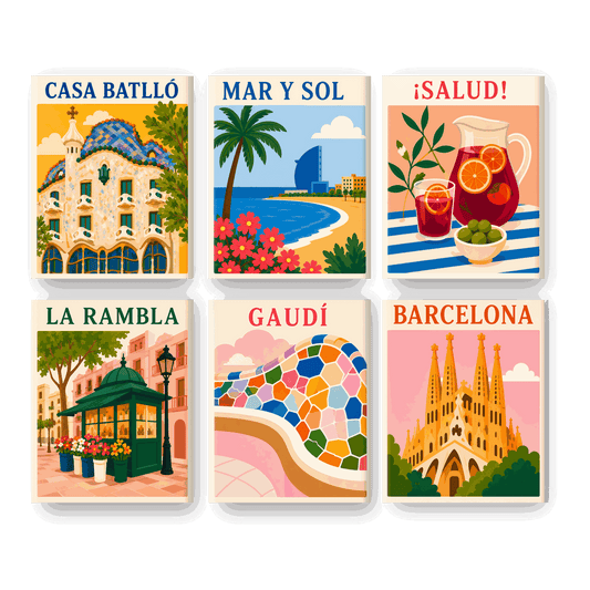 6 Mini Paintings | Viva Barcelona Set - Schilder op nummers