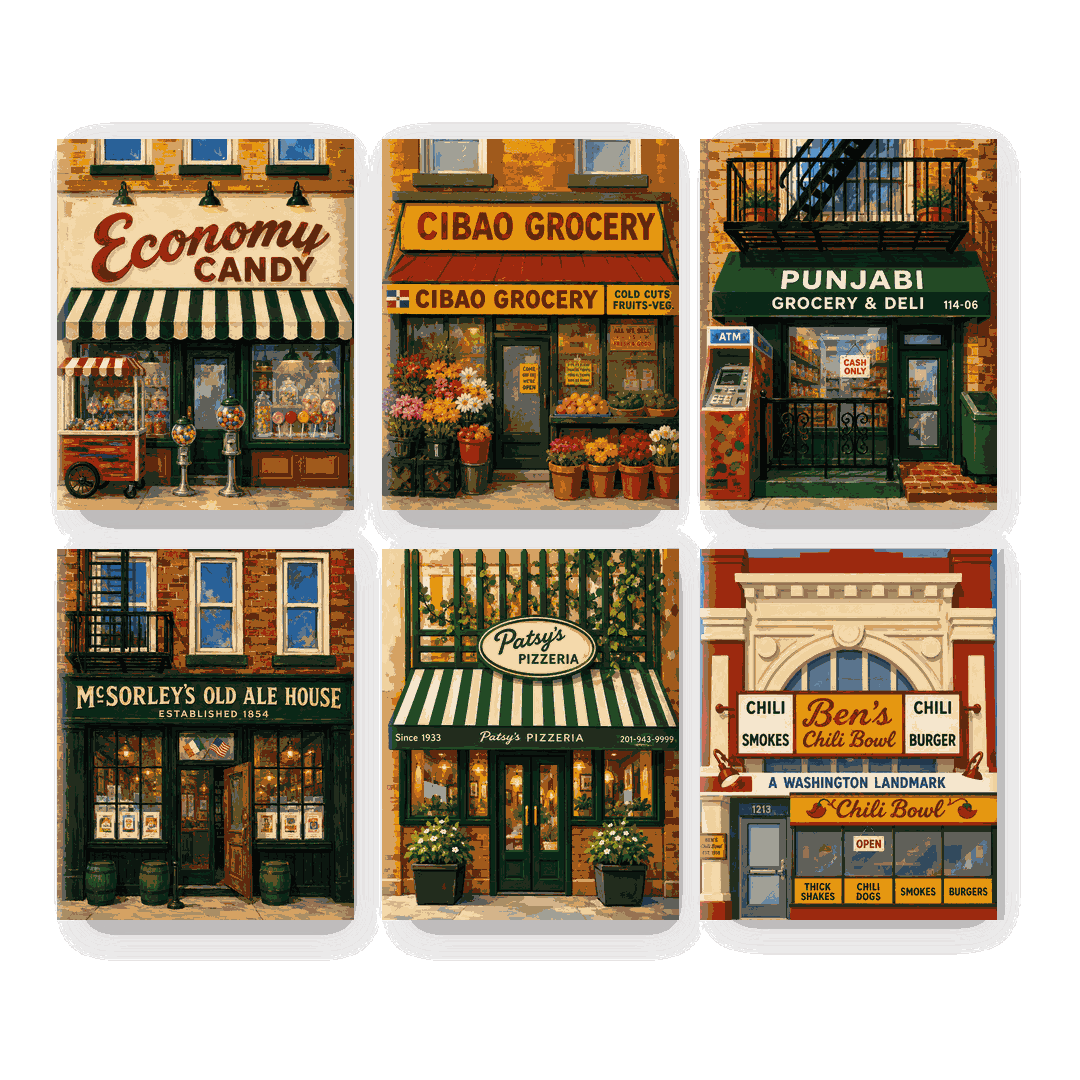 6 Mini Paintings | Buurt Klassiekers Set - Schilder op nummers