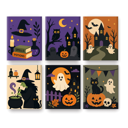 6 Mini Paintings | Halloween Klassiek Set