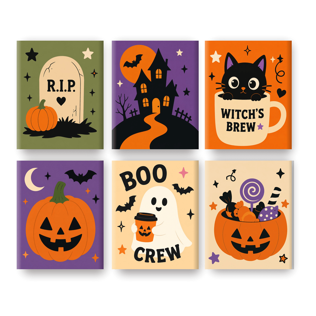 6 Mini Paintings | Spooky Mix Set