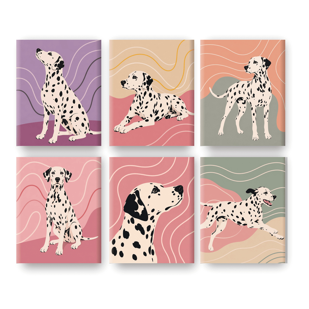 6 Mini Paintings | Dalmatier Set - Schilder Op Nummers