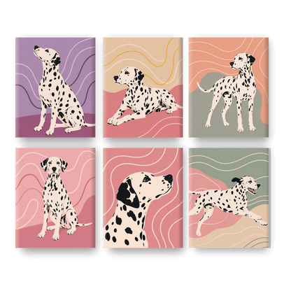 6 Mini Paintings | Dalmatier Set - Schilder Op Nummers