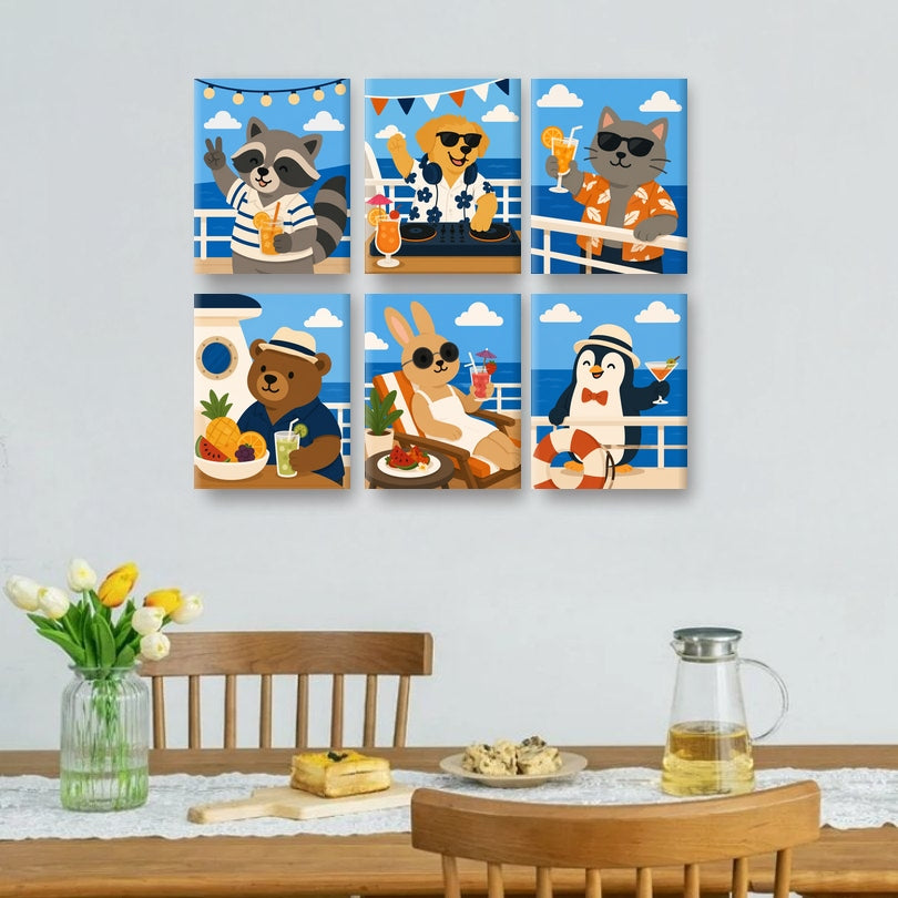 6 Mini Paintings | Cruise Dieren Set