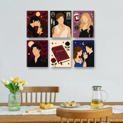 6 Mini Paintings | Vampier Romance Set