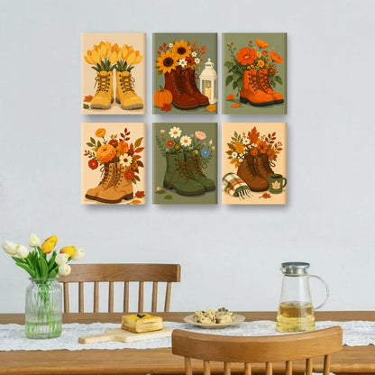 6 Mini Paintings | Oogst Laarzen Set