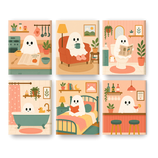 6 Mini Paintings | Het Schattige Spookje Set - Schilder Op Nummers