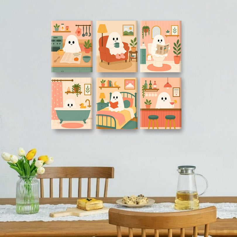 6 Mini Paintings | Het Schattige Spookje Set