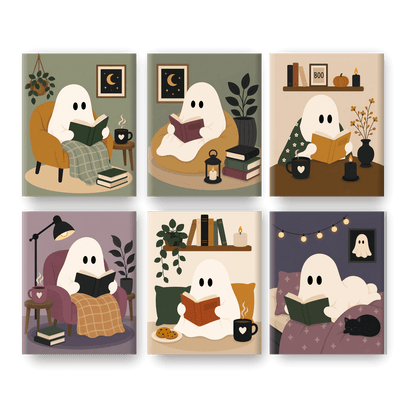 6 Mini Paintings | Lezende Geest Set - Schilder Op Nummers