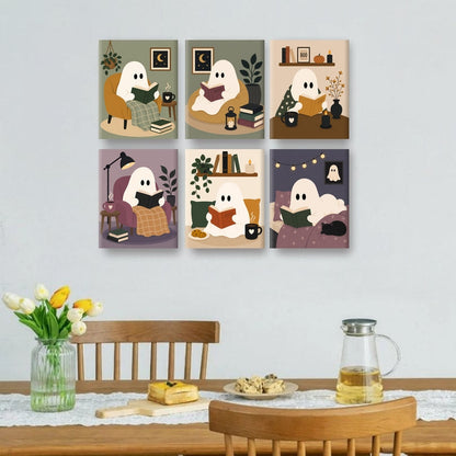 6 Mini Paintings | Lezende Geest Set