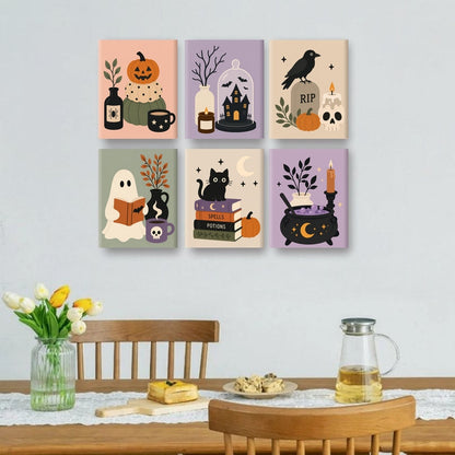 6 Mini Paintings | Spooky Vignette Set