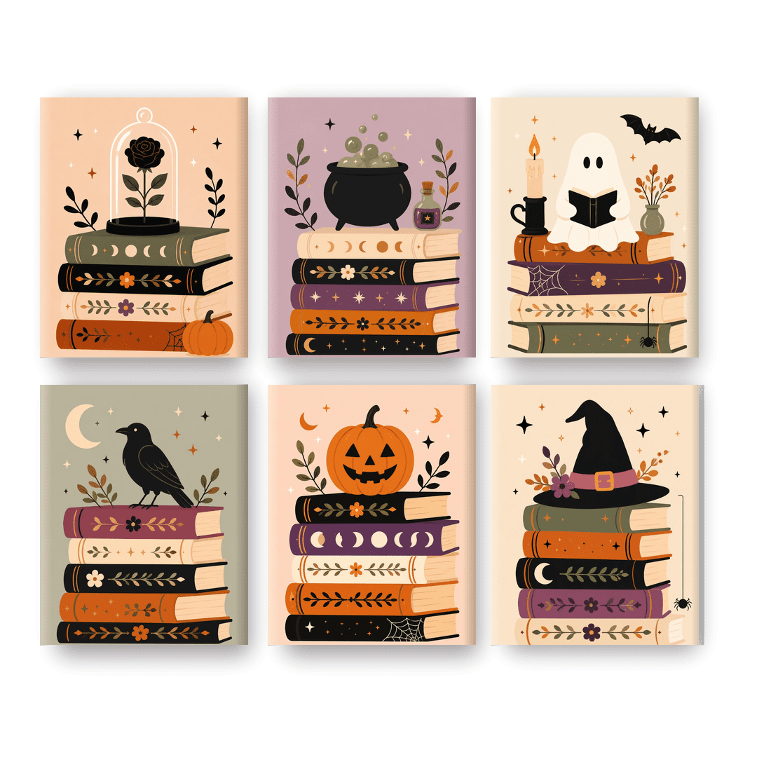 6 Mini Paintings | Halloween Boeken Set - Schilder Op Nummers