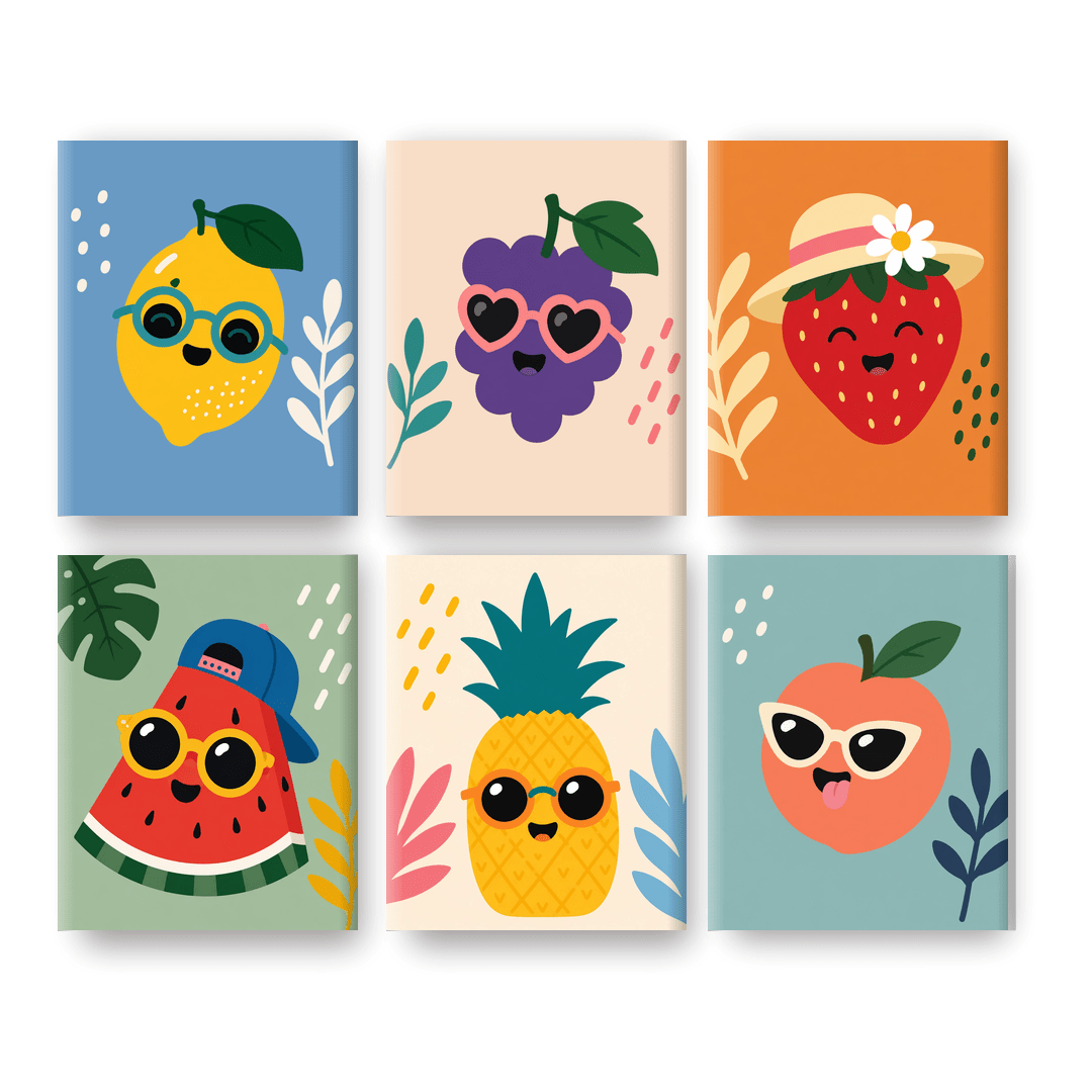 6 Mini Paintings | Cool Fruit Set - Schilder Op Nummers