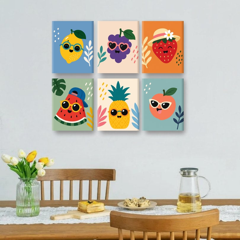 6 Mini Paintings | Cool Fruit Set