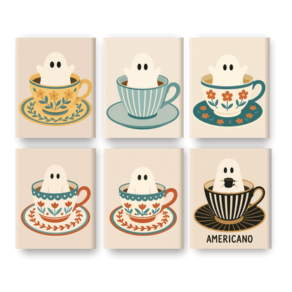 6 Mini Paintings | Geest in Kopjes Set - Schilder Op Nummers