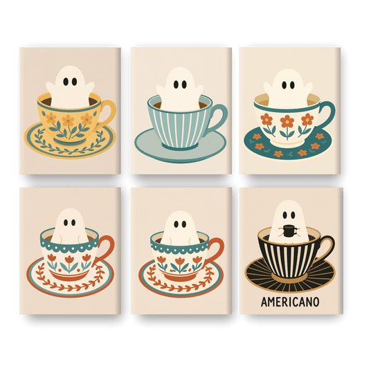 6 Mini Paintings | Geest in Kopjes Set - Schilder Op Nummers