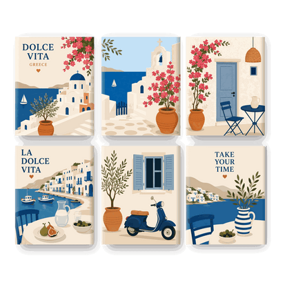 6 Mini Paintings | Griekse Ontsnapping Set - Schilder op nummers