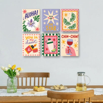 6 Mini Paintings | Aloha Darling Set