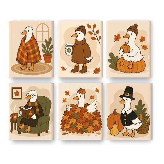 6 Mini Paintings | Herfst Gans Dagen Set - Schilder op nummers
