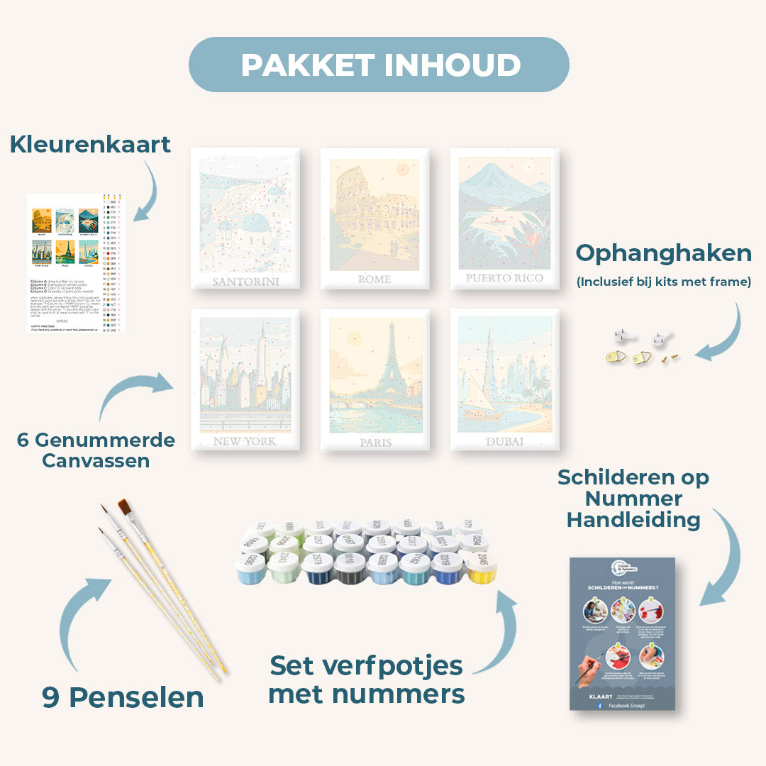 6 Mini Paintings | Wereldreis set