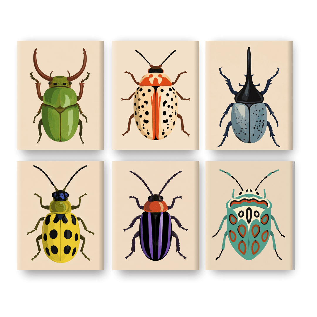6 Mini Paintings | Kever Collectie Set - Schilder op nummers