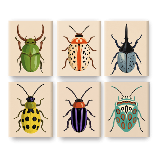 6 Mini Paintings | Kever Collectie Set - Schilder op nummers