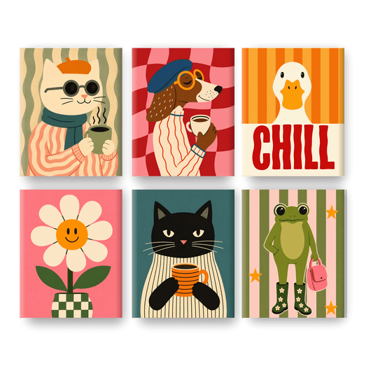 6 Mini Paintings | Chill Vrienden Set - Schilder op nummers