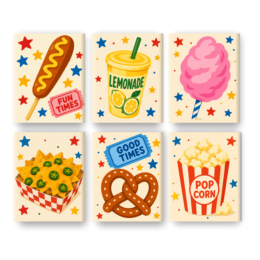 6 Mini Paintings | Festival Hapjes Set - Schilder op nummers