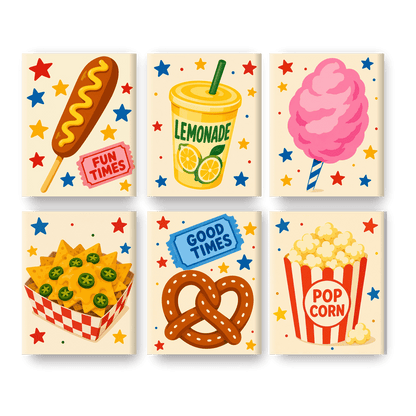 6 Mini Paintings | Festival Hapjes Set - Schilder op nummers