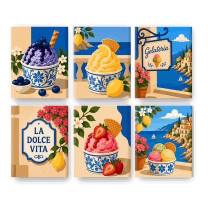 6 Mini Paintings | Gelato Ontsnapping Set - Schilder op nummers