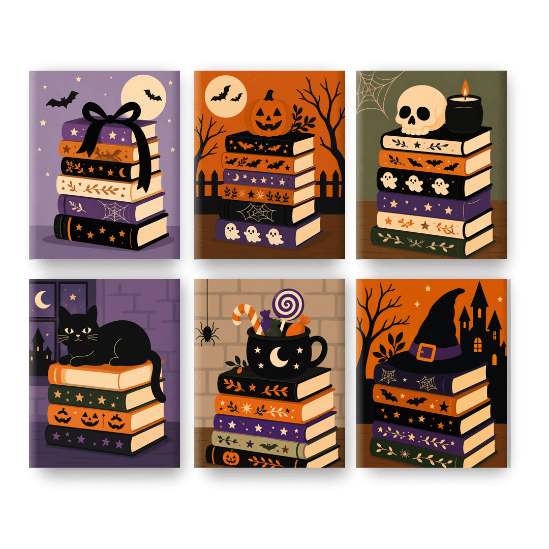 6 Mini Paintings | Griezelige Hoofdstukken Set - Schilder Op Nummers