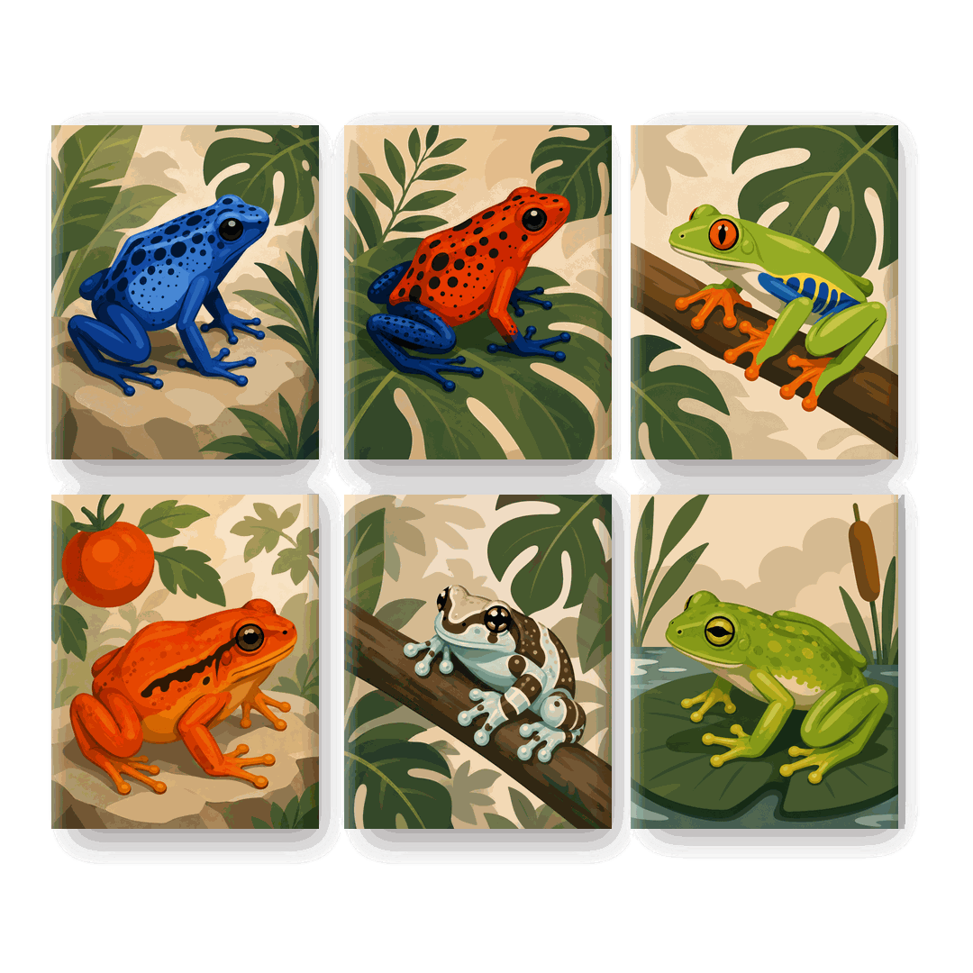 6 Mini Paintings | Jungle Juwelen Set - Schilder Op Nummers