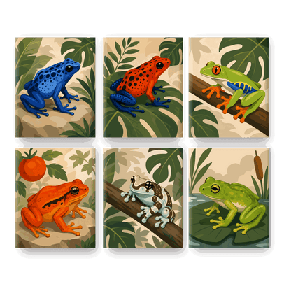 6 Mini Paintings | Jungle Juwelen Set - Schilder Op Nummers