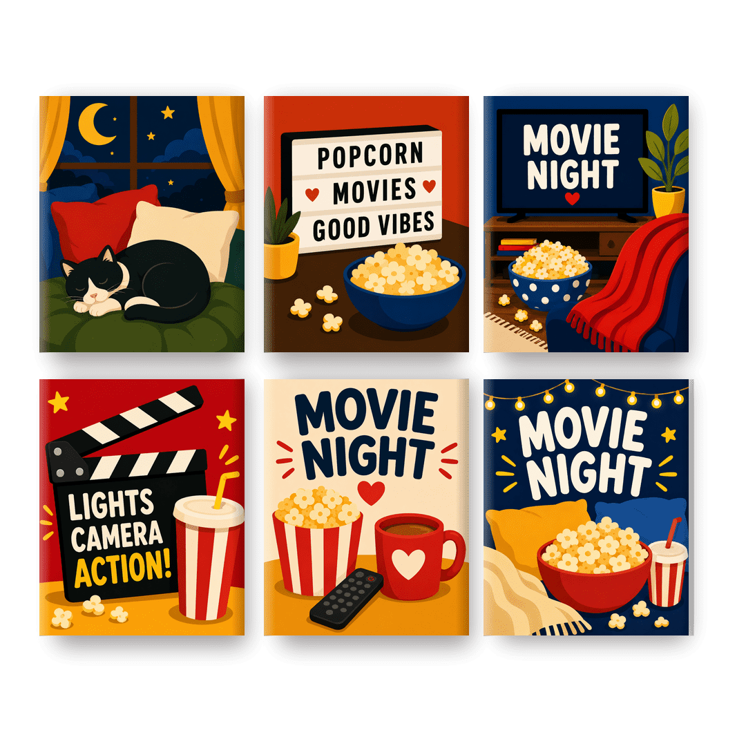 6 Mini Paintings | Movies & Chill Set - Schilder Op Nummers