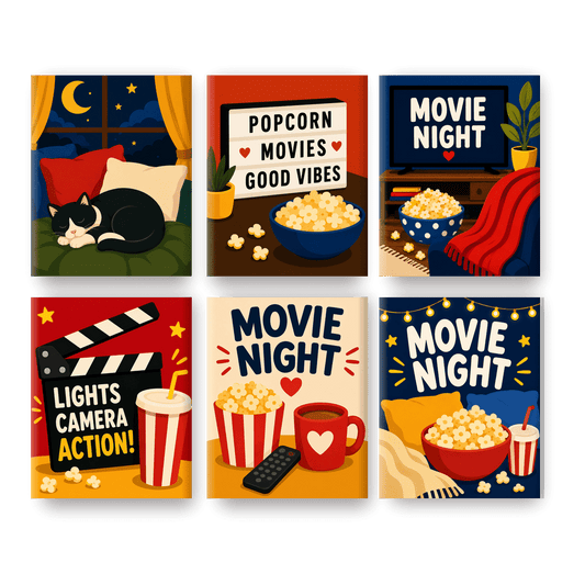 6 Mini Paintings | Movies & Chill Set - Schilder Op Nummers