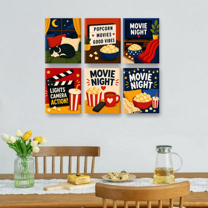 6 Mini Paintings | Movies & Chill Set