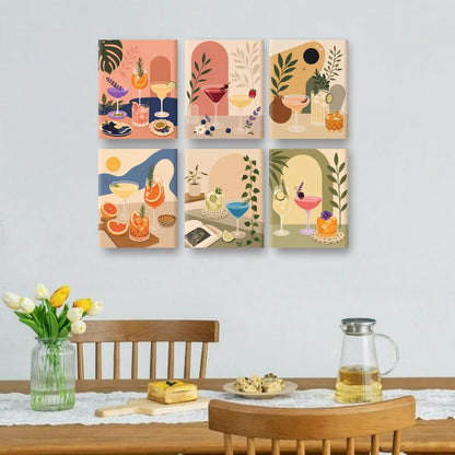 6 Mini Paintings | Botanische Cocktails Set