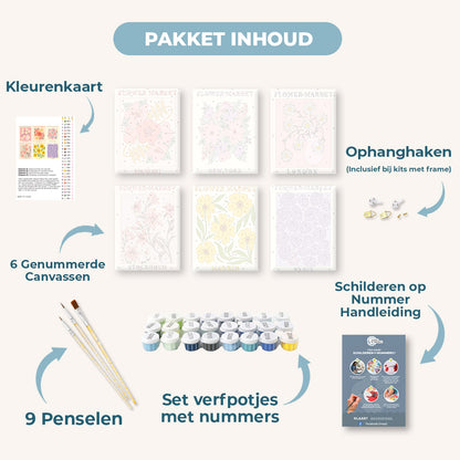 6 Mini Paintings | Prachtige bloemenmarkt set