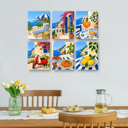 6 Mini Paintings | Amalfikust Set