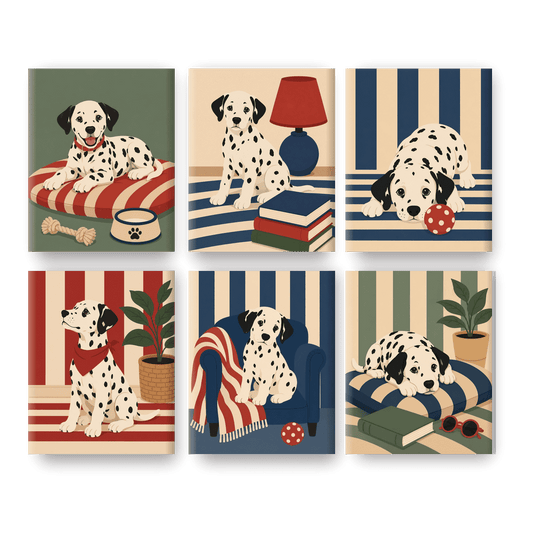 6 Mini Paintings | Gezellige Dalmatier Set - Schilder Op Nummers