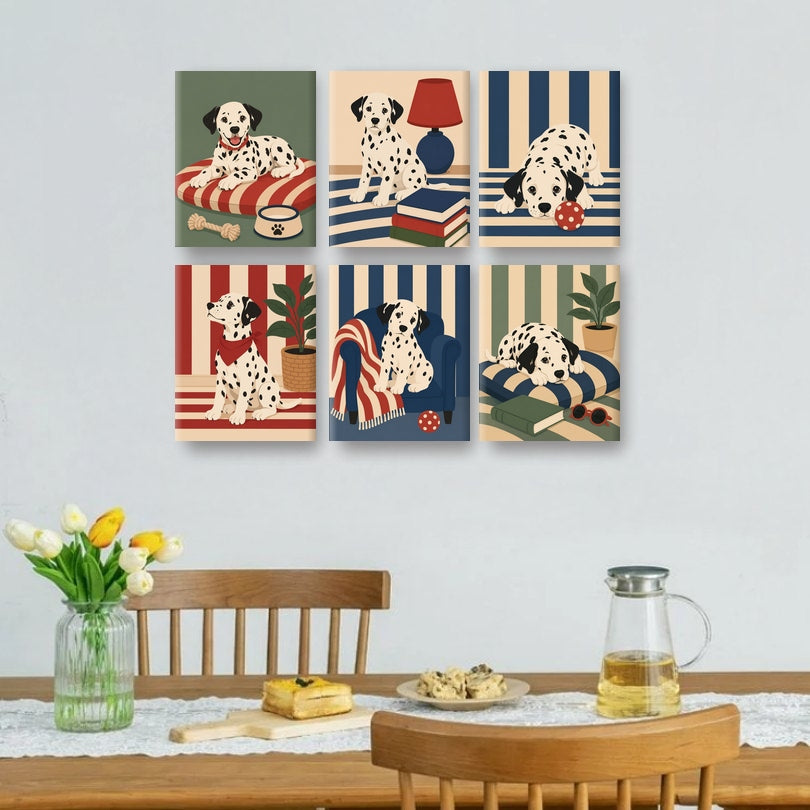 6 Mini Paintings | Gezellige Dalmatier Set