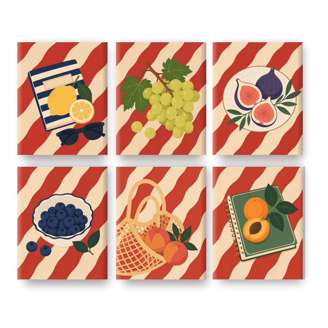 6 Mini Paintings | Zomermarkt Set - Schilder Op Nummers