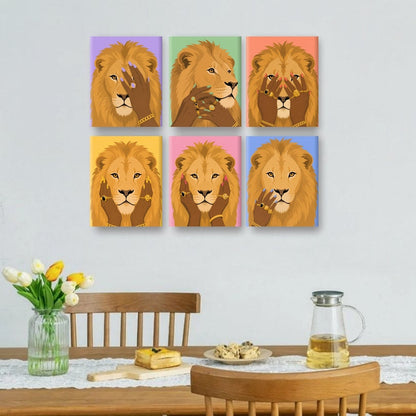 6 Mini Paintings | Glamour Leeuwen Set