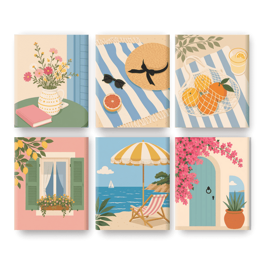 6 Mini Paintings | Mediterrane Ontsnapping Set - Schilder Op Nummers